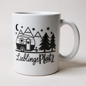 Keramiktasse Lieblingsplatz Camping Kaffeebecher Teetasse Kaffeetasse - Artikel Nr. 1100086